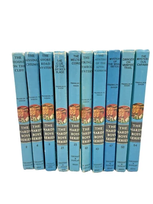 Lot of 10 Vintage Blue The Hardy Boys Mystery Series Books Franklin Dixon - Image 1 of 4
