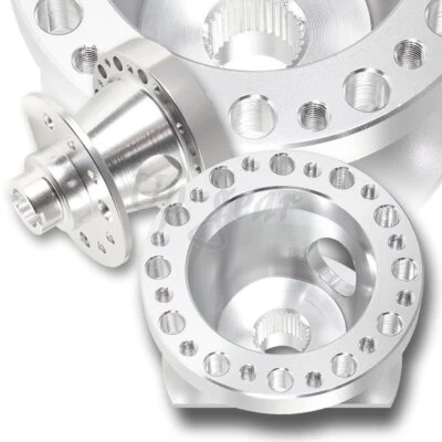 Adaptador HUB de 6 orificios para volante de aluminio plateado Acura Integra 1990-1993 Foto 1 de 3
