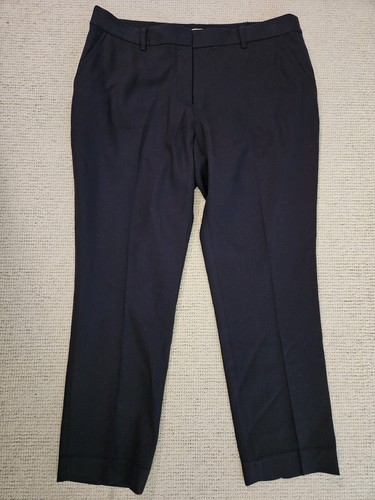 Tory Burch abito lana pantaloni ufficio blu navy 12 dritto leggermente magro caviglia