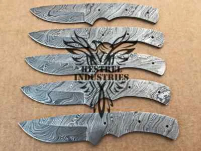 Lot of 5 Damascus Steel Blank Blade Knife For Knife Making Supplies (SU-138) - Image 1 of 4