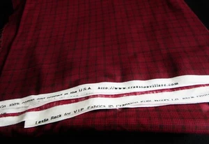 Vintage LESLIE BECK for VIP Fabrics Cranston 4 1/3 yds. x 43" Autumn Burgundy - Picture 1 of 2