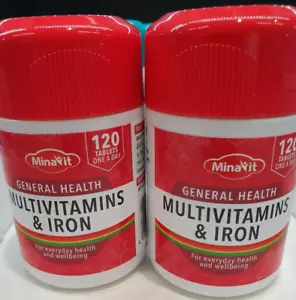 Minavit Multivitamins & Iron 120 Tablets x Pack of 2 - Picture 1 of 1