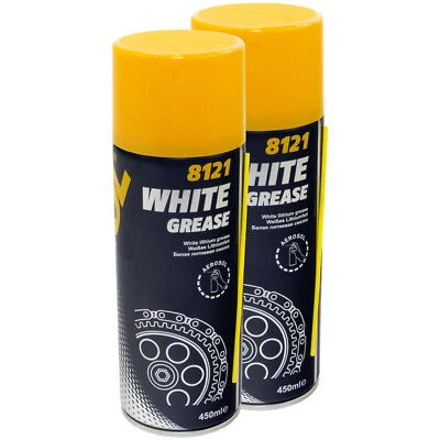2x 450 ml Kettenspray Ketten Spray MANNOL White Grease Sprühfett Schmierfett - Bild 1 von 4