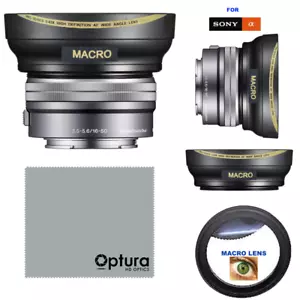 40.5 ULTRA WIDE ANGLE MACRO LENS HD16K LENS FOR Sony SELP1650 16-50mm Power Zoom - Picture 1 of 8