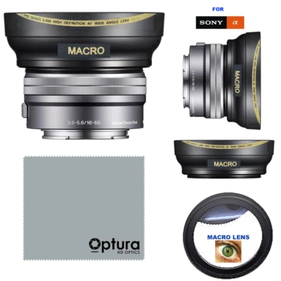 40.5 ULTRA WIDE ANGLE MACRO LENS HD16K LENS FOR Sony SELP1650 16-50mm Power Zoom - Image 1 of 4