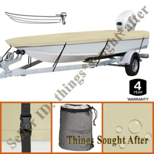 Waterproof Trailerable V-Hull Fishing Boat Storage Cover 14 15 16 ft to 75" Beam - Bild 1 von 7