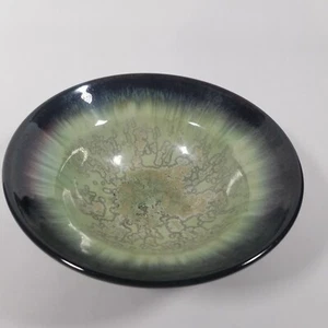 Claygo kristallin glasiert Studiokeramik Schüssel Schale 6" x 2" grün schwarz - Bild 1 von 8