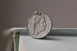 Italy Coin Necklace | Steel Coin Pendant | 1941 Italian Coin | IIWW | World War - Picture 1 of 10