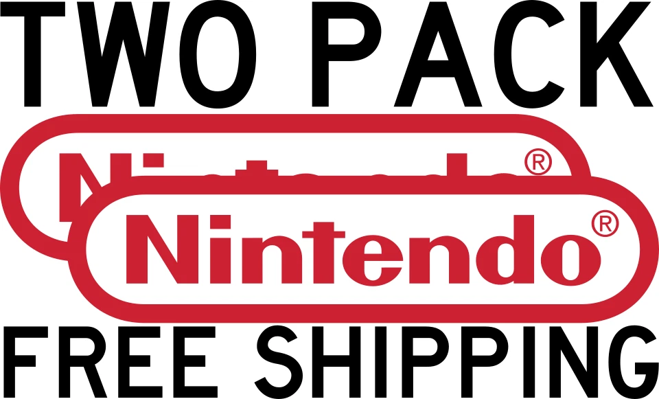 TWO PACK NINTENDO NES LOGO DECAL VINYL STICKER CONSOLE RETRO FREE SHIPPING - Image 1 of 1