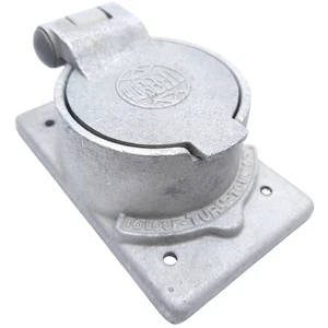 Hubbell HBL7382 Twist-Lock Receptacle Plate, Cast Aluminum w/ Lift Cover, 50 A - Picture 1 of 9