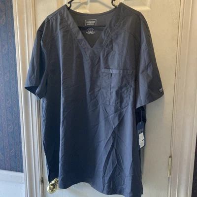 Cherokee Workwear Revolution Scrubs Men's V-Neck Top WW690 PWT Pewter SZ XL NWT - Image 1 of 4