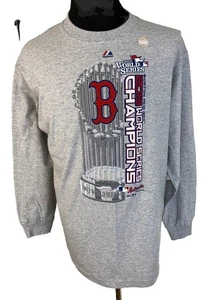 Boston Red Sox 2013 World Series Champions Shirt Mens Large Gray Long Sleeve NEW - Picture 1 of 12