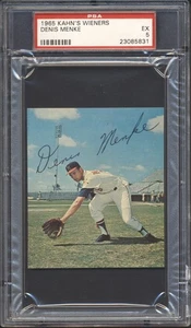 1965 Kahn's Wieners Béisbol Denis Menke PSA 5 BRAVES EX Juego Parcial Break - Imagen 1 de 2