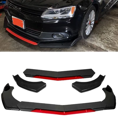 For Volkswagen EOS Front Bumper Lip Spoiler Splitter Body Kit Carbon Fiber Red - Image 1 of 4