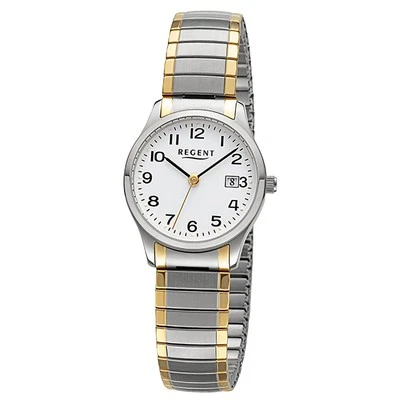 Regent Donna Orologio Polso Cinturino Acciaio Inossidabile Oro Argento URF1514 - Immagine 1 di 4