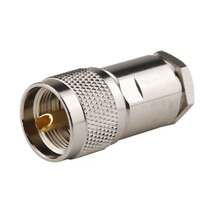 Solid Brass UHF Male Clamp Connector Adapter for RG8 RG213 RG214 Coax Cable - Photo 1/9