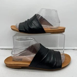 Miz Mooz Aria Leather Sandals Womens 10 Slide Black Slide - Picture 1 of 8