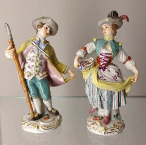 MEISSEN 2 niños jardinero niño jardinero pareja barra cesta de flores 60338 + 60339 EXCELENTE 1. W - Imagen 1 de 22