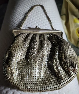 Vintage Whiting & Davis Art Deco 30er Jahre Silber Netz Abendtasche/Geldbörse - Bild 1 von 8