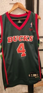 VTG NBA Reebok HWC Milwaukee Bucks Sidney Moncrief Jersey 4 Mens Medium SEWN - Picture 1 of 10