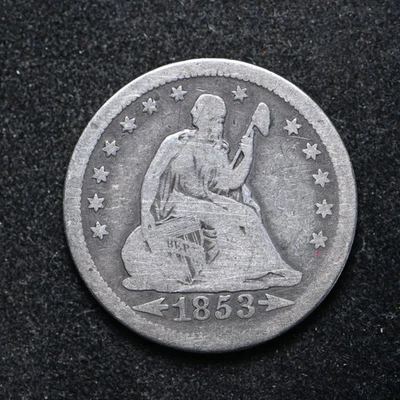 1853 w/arrows Seated Liberty Silver Quarter (cn15174) - Image 1 of 2