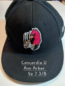Set-2 Concordia Univ. CUAA Ann Arbor Mütze Kardinal Logo nicht mehr produziert rot & schwarz Schirm - Bild 1 von 12