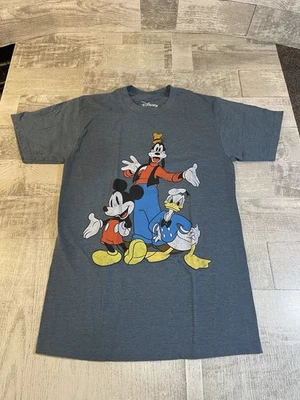 Camiseta Disney Retro Mickey Goofy Donald Mujer Pequeña Azul Manga Corta Foto 1 de 4
