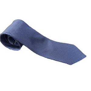 Corbata geométrica 100 % seda azul marino ZEGNA - Imagen 1 de 7