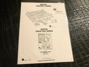 1986 VINTAGE toy AD SHEET #3792 - MATTEL STRATEGY GAMES - Imagen 1 de 1