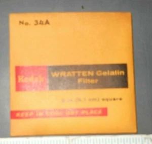 KODAK WRATTEN GELATIN FILTER SEALED 2"X2" #34A - Picture 1 of 1