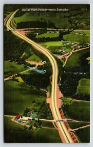 Postkarte Luftaufnahme Pennsylvania Turnpike, Traumautobahn, klarer Rückenschnitt - Bild 1 von 2
