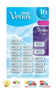 16 cartuchos de afeitadora Gillette Venus Blades 2 remolinos ajuste Olay Breeze recargas - Imagen 1 de 4