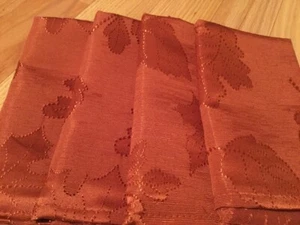 Napkins, orange brown with oak leaves, 18 x 18, new in a bag, polyester - Picture 1 of 6
