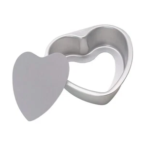 Heart Shaped Cake Pan with Removable Bottom 6 Inch Aluminum Heart Cake Pans H... - Picture 1 of 7