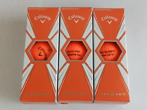 Callaway Supersoft Orange Golf Ball Lot of 9 (3 Sleeves of 3) Custom NO RAGRETS - Picture 1 of 5
