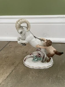 Royal Vienna Augarten Wein Ram Goat Boy Baton DOBRICH Figure Sculpture !!! - Picture 1 of 11