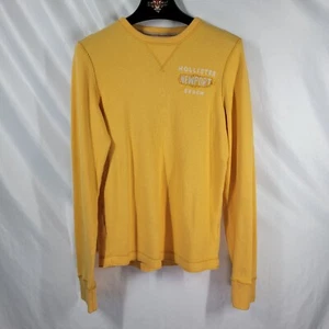 Hollister "Newport Beach" Men's Yellow 100% Cotton Thermal Shirt - Size M EUC - Picture 1 of 7