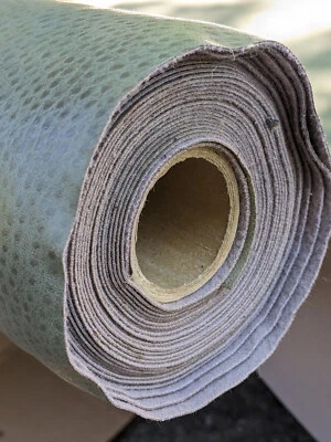 10 yd (390 inches) Faux Ostrich Upholstery Vinyl Fabric Olive Green - Image 1 of 4