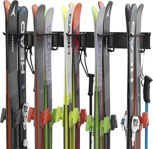 Ski Rack Wall Mounted Ski Storage Garage Storage Organizer System Skis Holder - Picture 1 of 7
