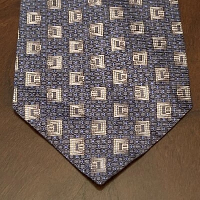 Corbata de cuello vintage de hoy azul 100 % seda para hombre hecha en Italia” Foto 1 de 4