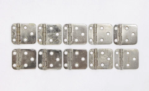 Set of 10 Nickel Face Mount 1.5 x 1.75 Cabinet Hinges Cover