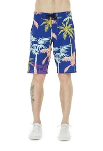 Pantalones cortos de tabla hawaiana con resaca para hombre en palmera de neón - Imagen 1 de 9
