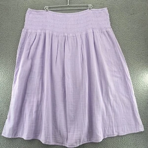 Old Navy Skirt Womens 3X Plus Purple Smocked Waist Pull On A Line Maxi Flowy NWT - Picture 1 of 11