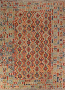 Alfombras reversibles Kilim Kelim rectangulares tejidas a mano alfombras tribales 8x11 pies - Imagen 1 de 11