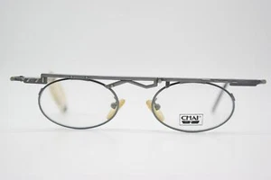 Vintage Brille Chai GC 4 Blau Silber Oval Brillengestell eyeglasses - Picture 1 of 6