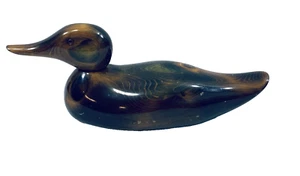 Anatra in legno intagliato decorazione casa lunga 12" testa mobile mancava cacciatore firmato B - Foto 1 di 10