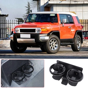 Black Carbon Steel Rear Bridge Water Cup Holder For Toyota FJ Cruiser 2007-2014 - Picture 1 of 16