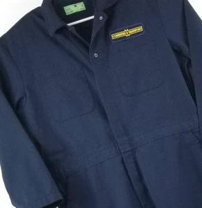 VTG Navy Blue Coveralls Combined Transport USA Men’s Size 48 Mechanic Twill - Picture 1 of 18