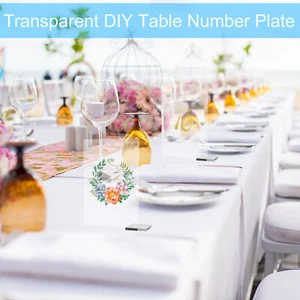 20Pcs Acrylic Table Number Stand Reusable Rectangle DIY Blank Sign Stand AlJRH} - Picture 1 of 11
