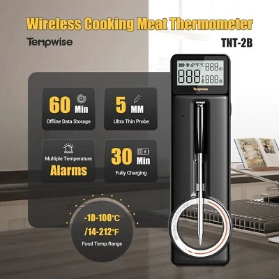 Bluetooth Wireless Meat Thermometer Probe Meat Oven Smoker Grill Cooking Tool UK - Image 1 of 4